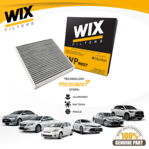WIX Microban Cabin Filter WP9027 - Suitable for Toyota Prius 1.8, Vios 3rd generation, Camry (2007-Present), Rav4, Corolla Cross and 86