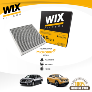 WIX Microban Cabin Filter WP2011 - Suitable for Nissan Sentra (2014-Present), Sylphy (2014-Present), Juke (2013-Present) and Renault Fluence (2010-18)